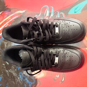 Jet black Air Force ones size 9 1/2 US men